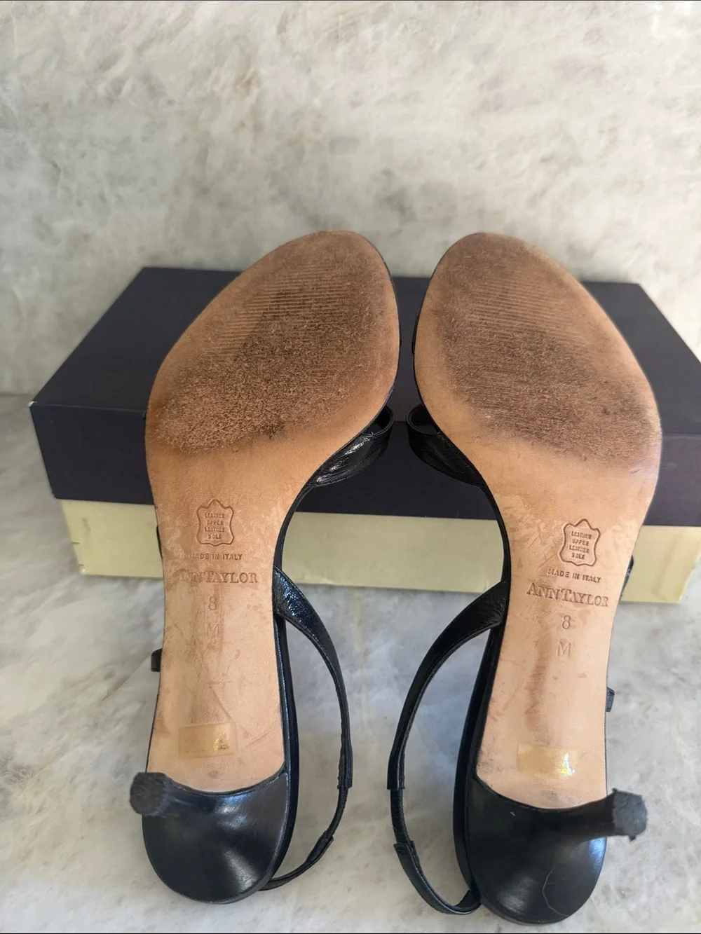 Ann Taylor Melanie Black Strappy Slingback Sandals. Size 8, Gorgeous